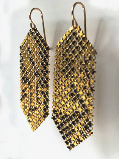 Delicate Black & Gold Earrings
