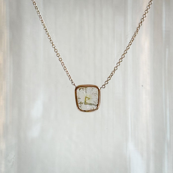 Window Pane Diamond Slice Necklace