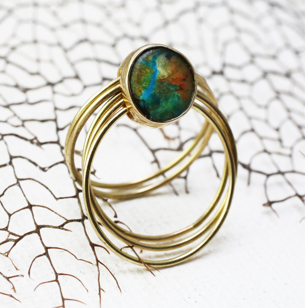 Peruvian Opal Kinetic Ring