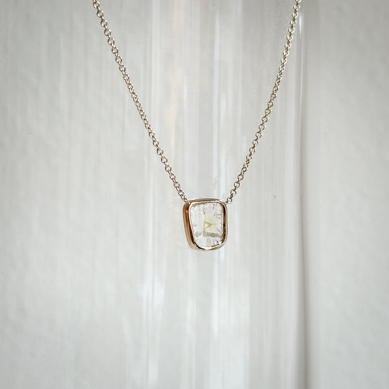Window Pane Diamond Slice Necklace