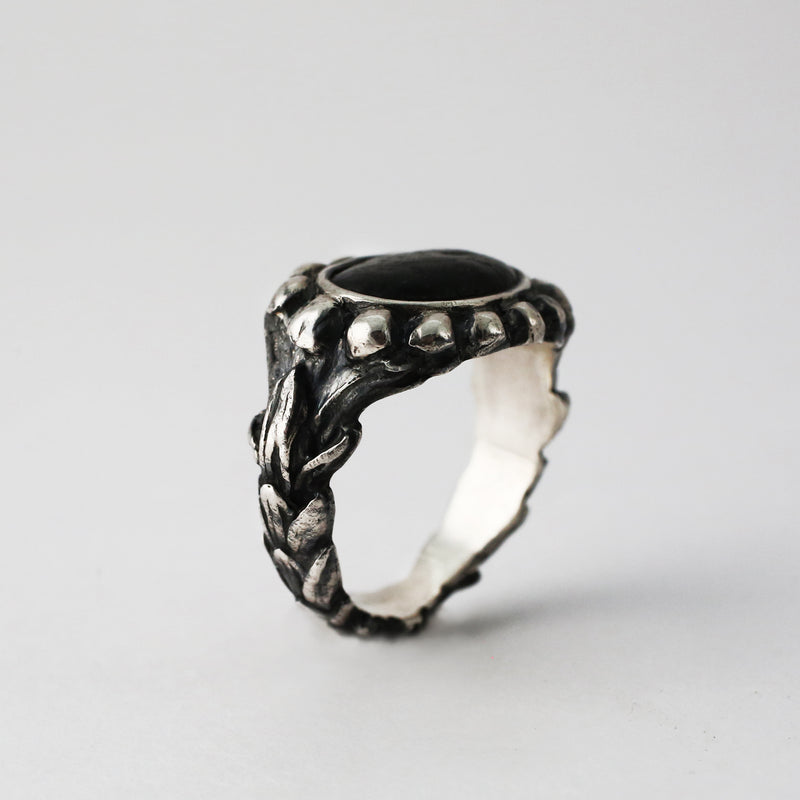 Black Beachstone Cedar Ring