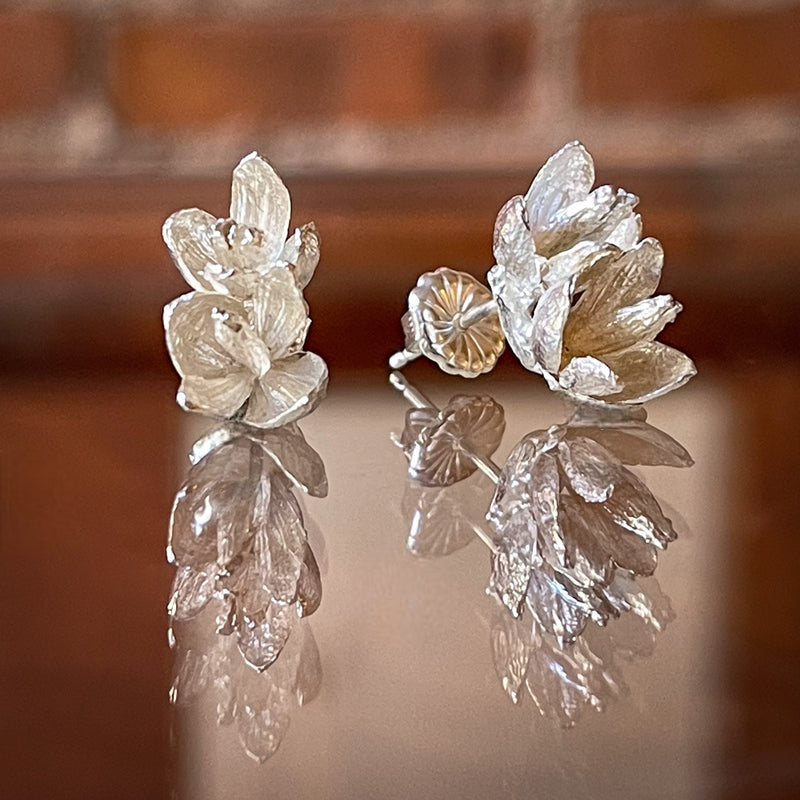 Bright Cedar Flowers Double Post Earrings