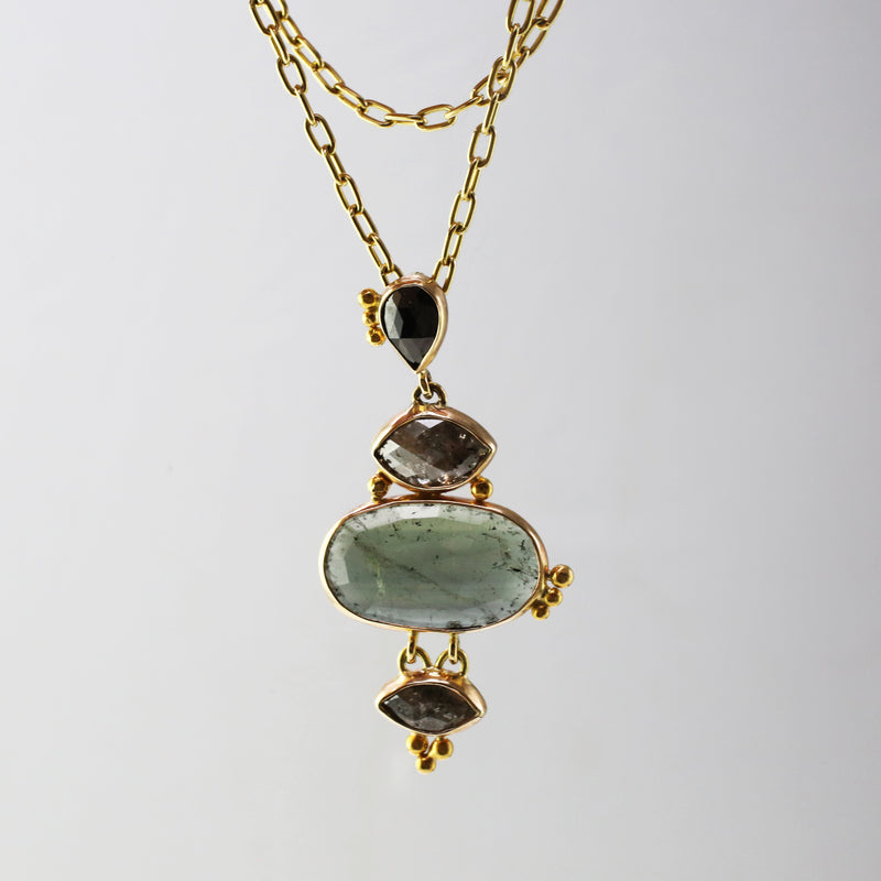 Cairns Tourmaline and Diamond Pendant