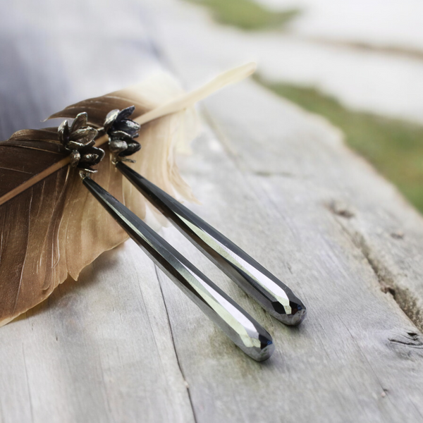 Cedar Flower Hematite Drops