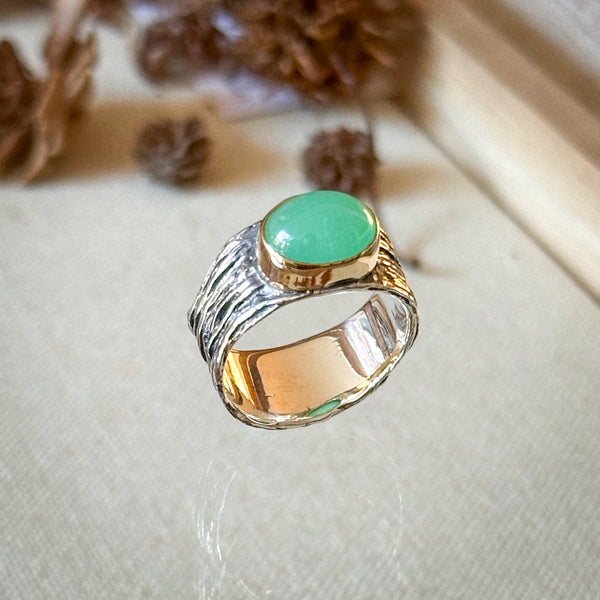 Circular Chrysoprase Pinion Band