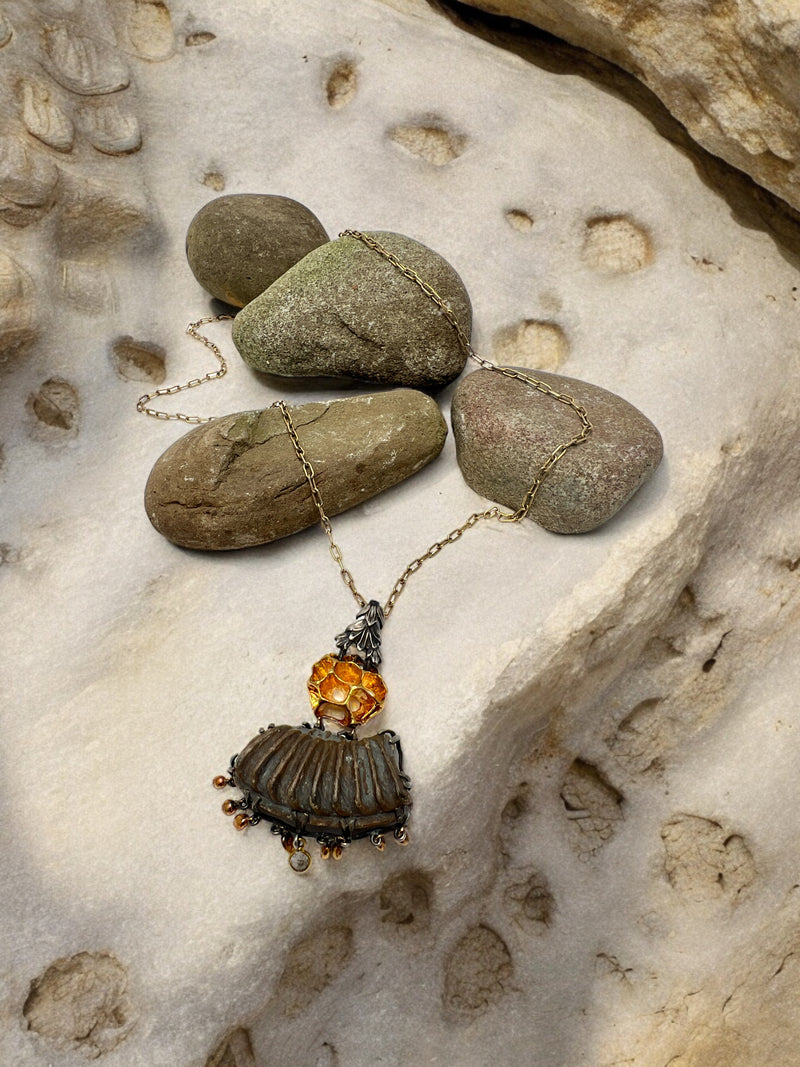 Deehorn Cedar, Sweetgum & Prehistoric Beach Find Pendant