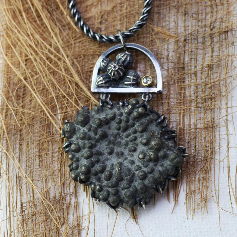 Fossil Cluster Drips Diamond Pendant