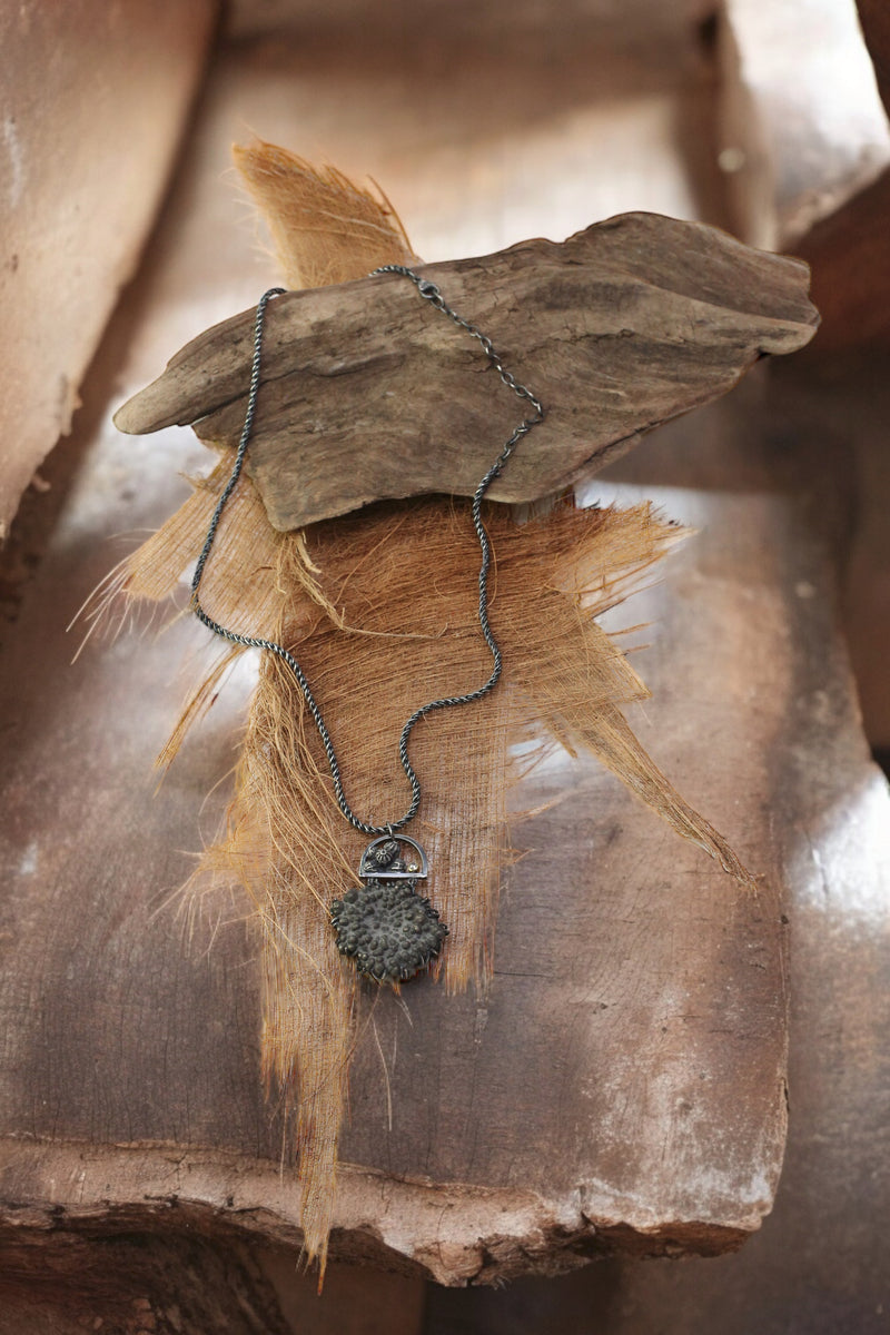 Fossil Cluster Drips Diamond Pendant