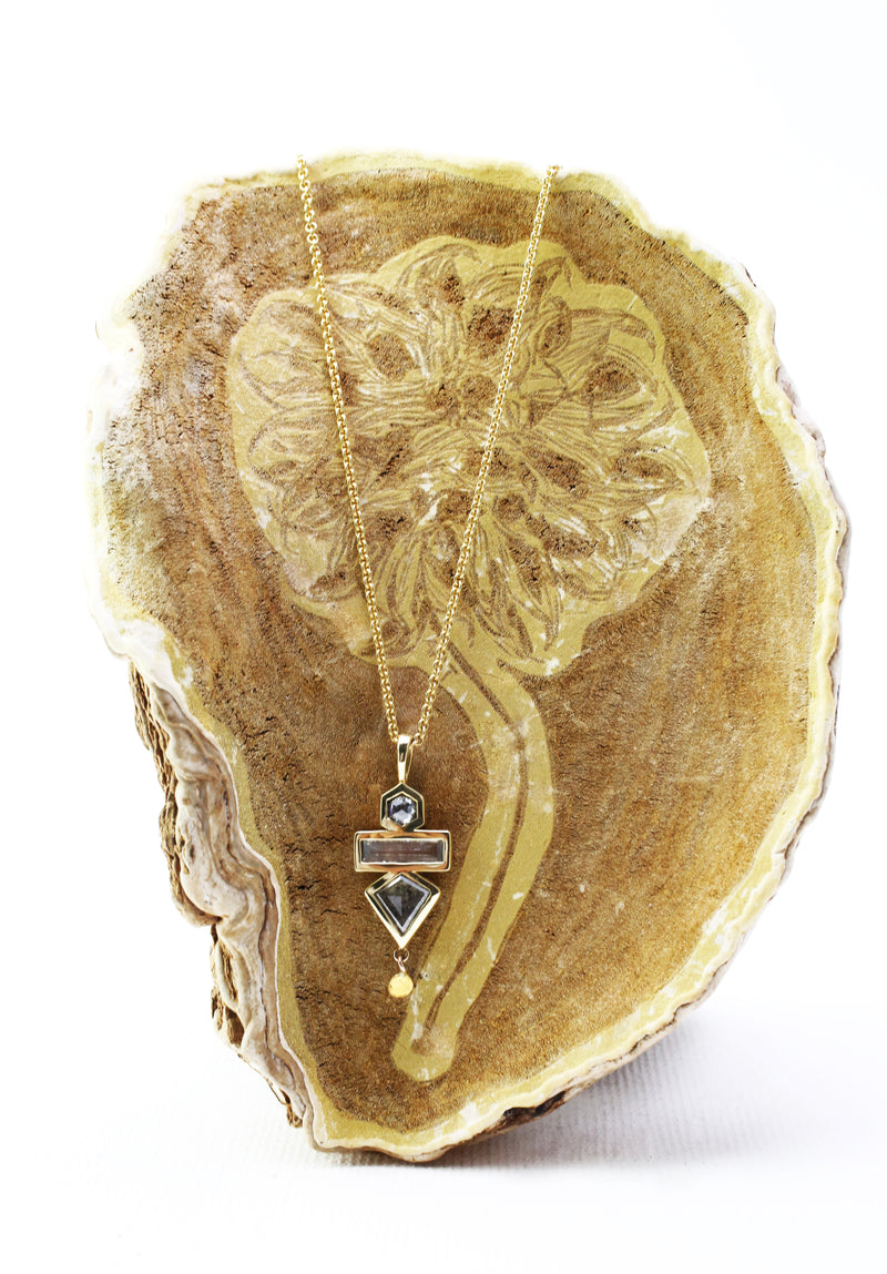 Gold Geomentric Diamond Pendant