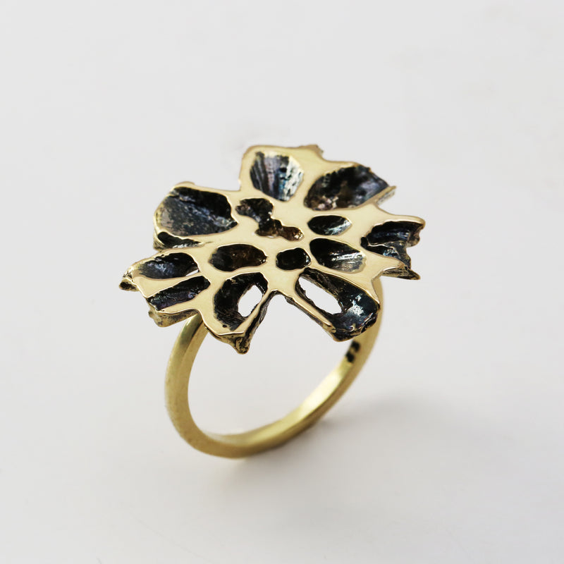 Gold Sweetgum Slice Ring