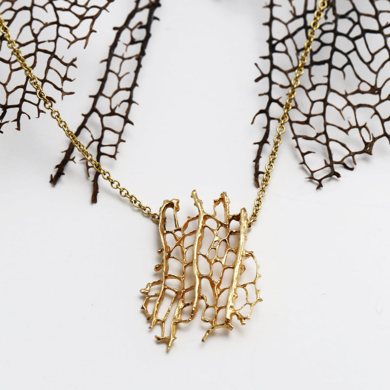 Gold Sea Fan Pendant