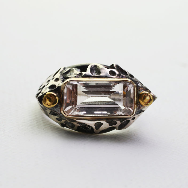 Morganite Pinecone Slice Ring