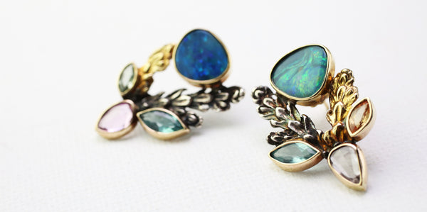 Opals, Sapphires, and Citrine Cedar Garden Earrings – Merzatta