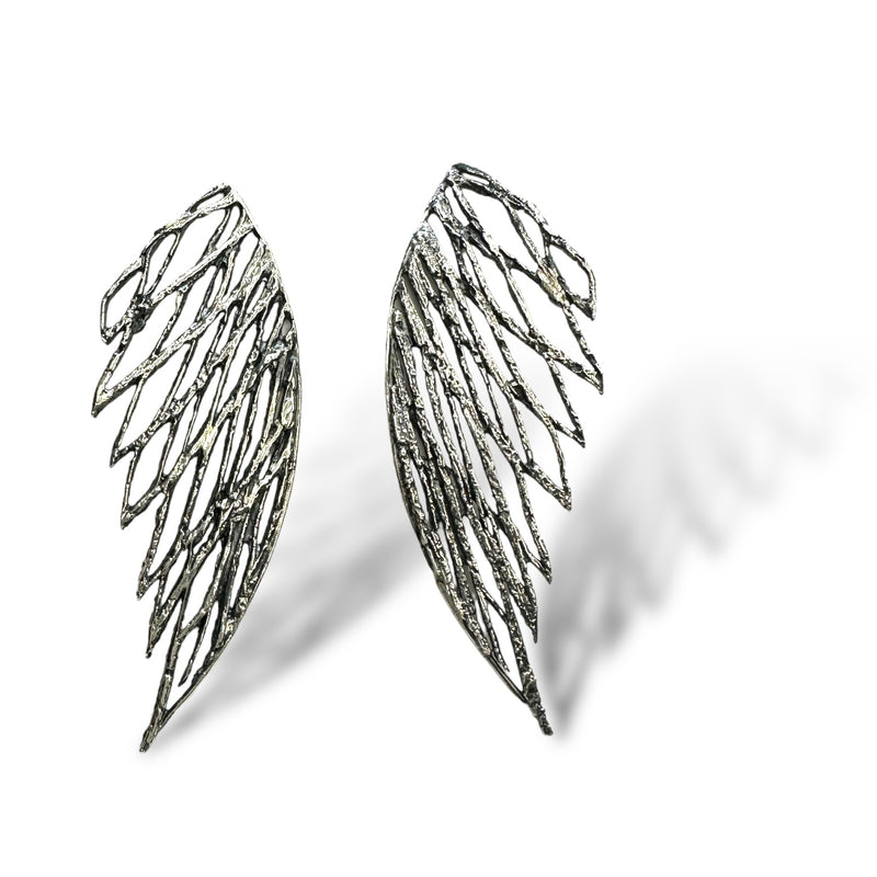 Patina Palm Large Wing Earrings