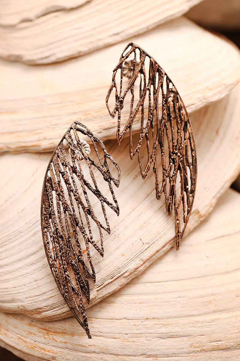 Warm Palm Large Wing Earrings