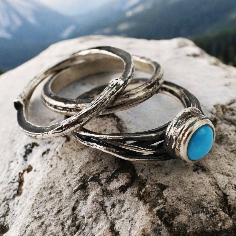 Patina Silver Turquoise Stack