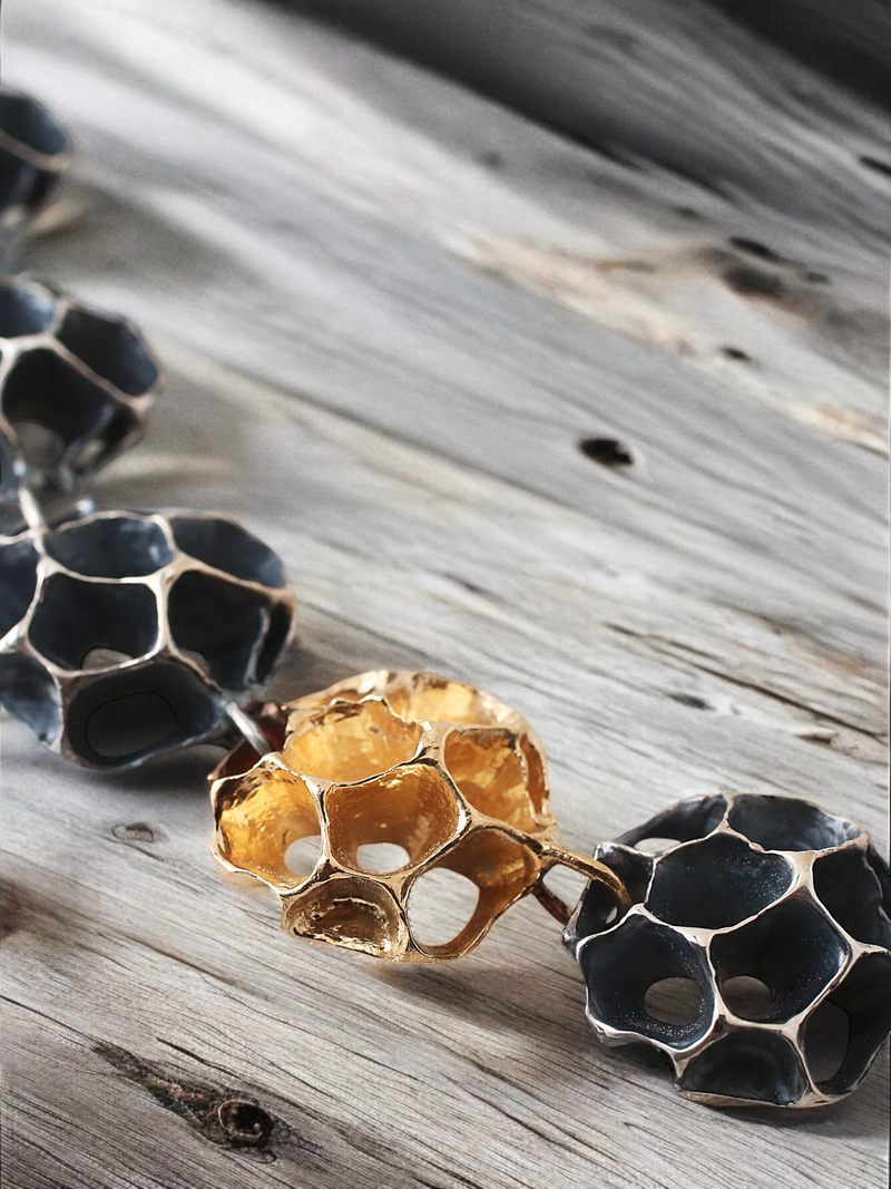 Patina Sweetgum Bubble Chain with 18k Gold Link