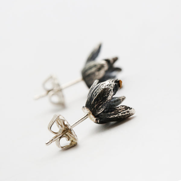 Patina Cedar Flowers Studs