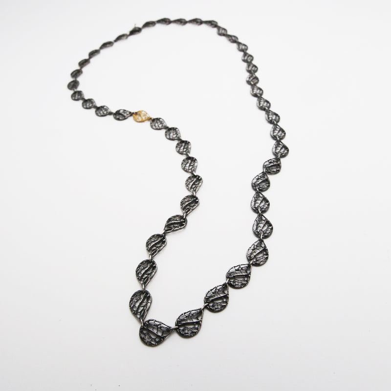 Patina Long Sea Fan Chain with 18k Gold Link