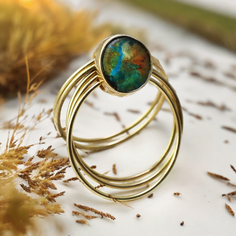 Peruvian Opal Kinetic Ring