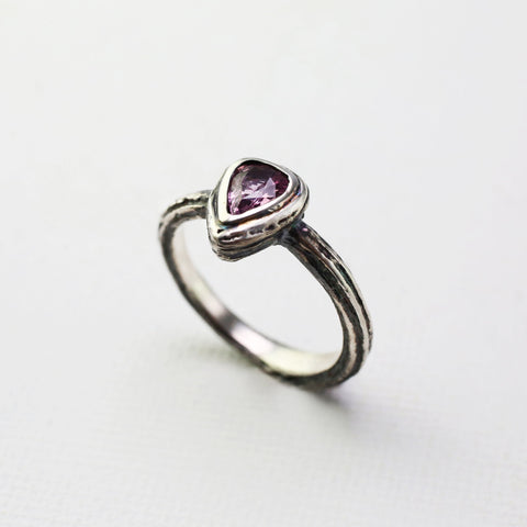 Pink Tourmaline Peony Solitaire Ring