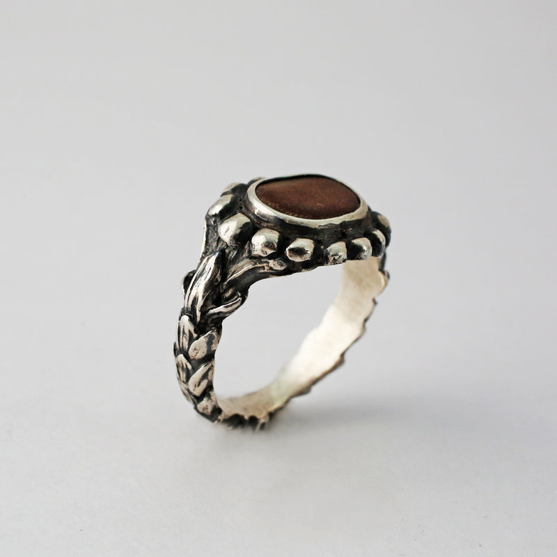 Red Beachstone Cedar Ring