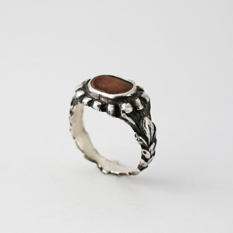 Red Beachstone Cedar Ring