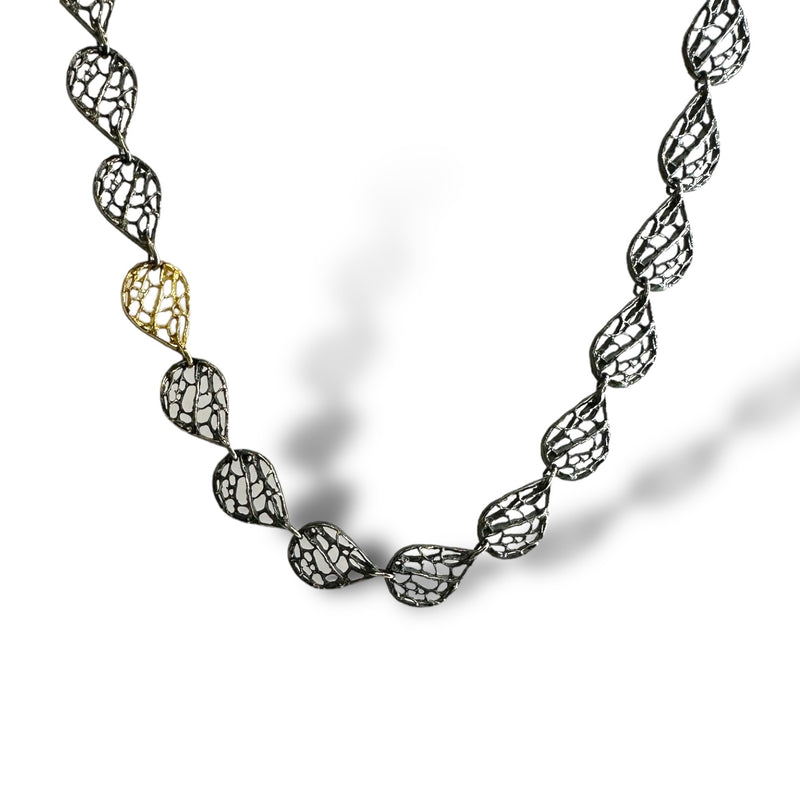 Patina Short Sea Fan Chain with 18k Gold Link