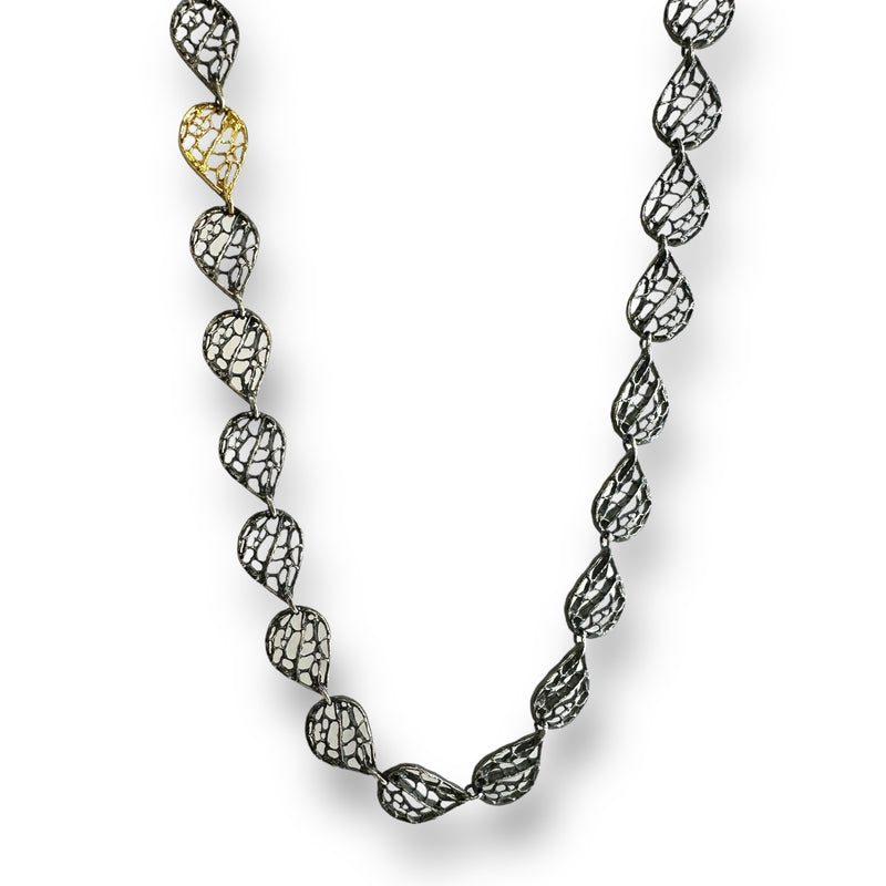 Patina Long Sea Fan Chain with 18k Gold Link
