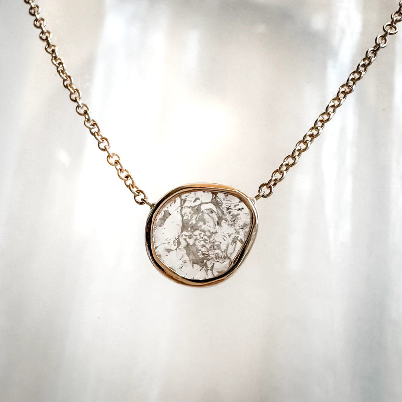 (Pair B) Sea Water Diamond Slice Necklace