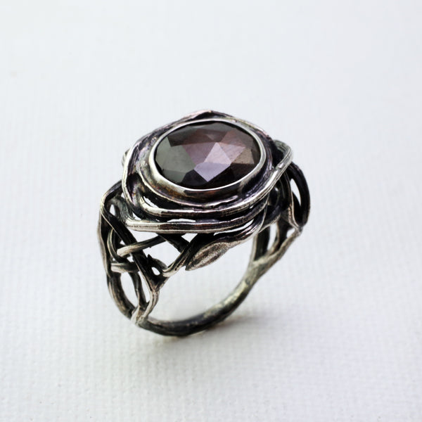 Silver Pietersite Bramble Ring