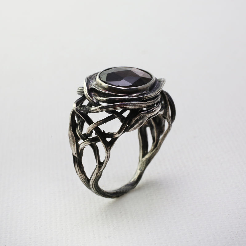 Silver Pietersite Bramble Ring