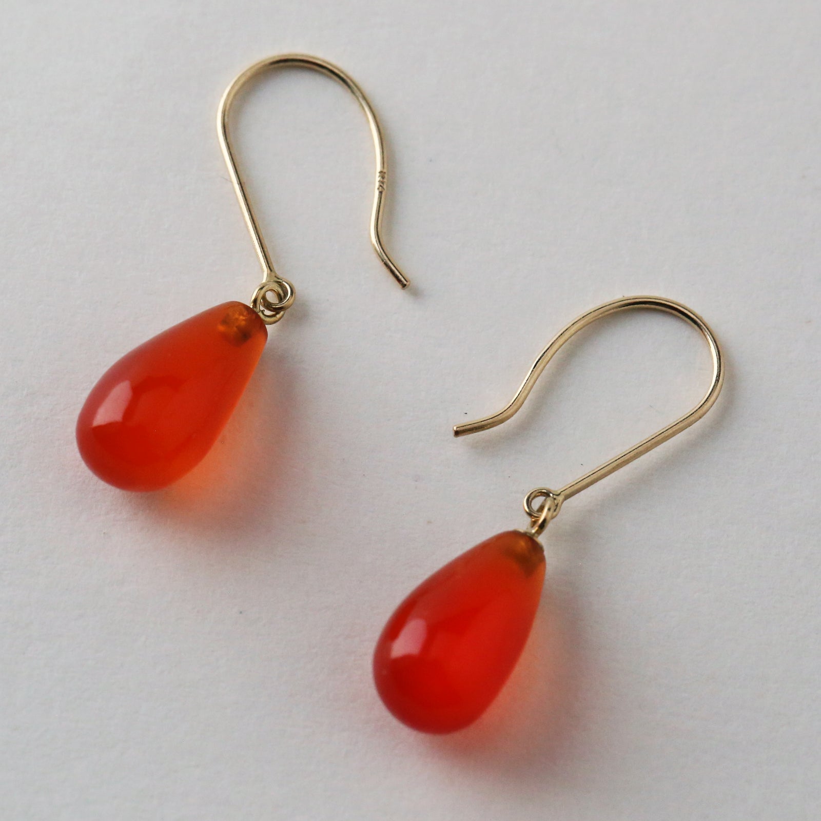 Long Carnelian Drop Ring Earring Long Carnelian Drop Ring Earring