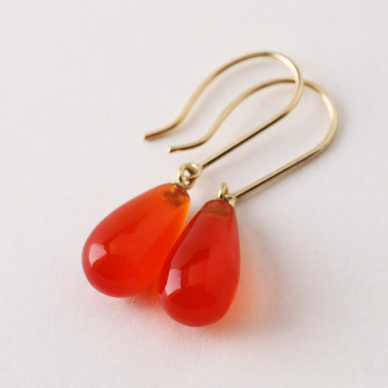 Simple Carnelian Drop Earrings