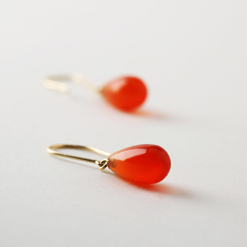 Simple Carnelian Drop Earrings