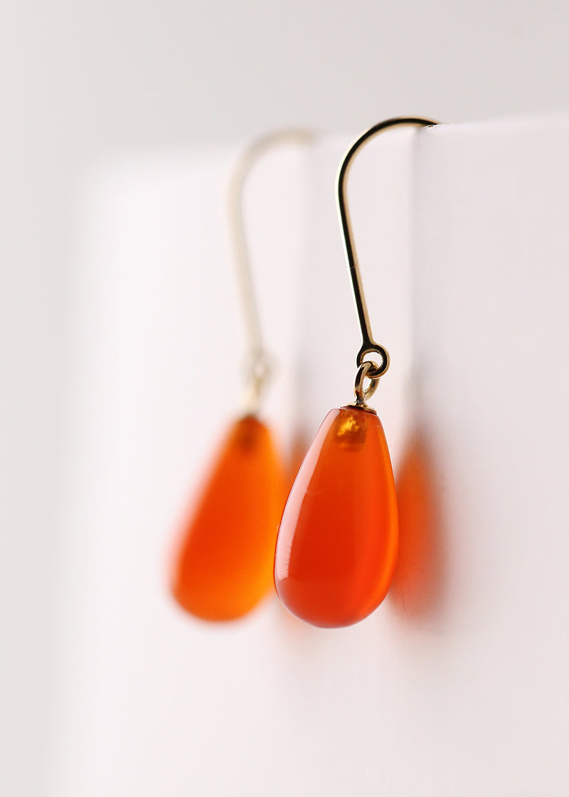 Simple Carnelian Drop Earrings