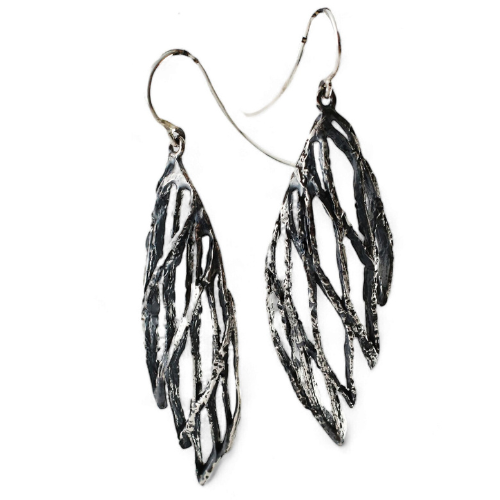 Patina Palm Small Wing French Hook Earrings