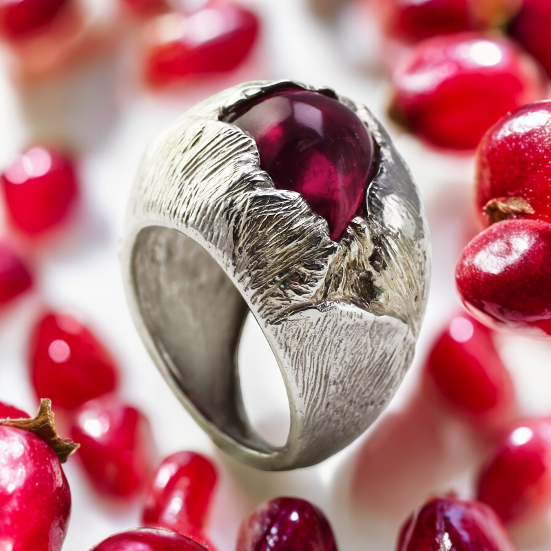 Tourmaline Peony Bud Ring