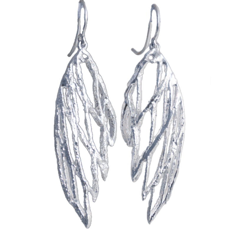 Bright Palm Small Wing French Hook Earrings