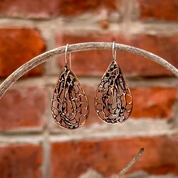 Warm Sea Fan Medium French Hook Earrings