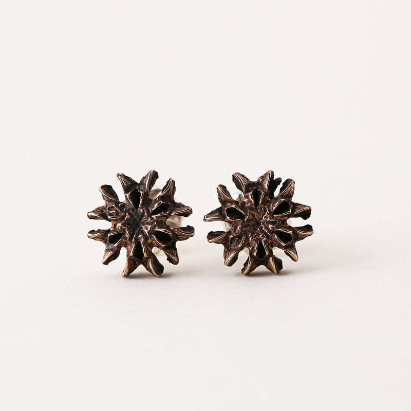 Warm Pinecone Snowflake Studs