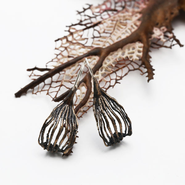 Warm Pinion Single Petal French Hook Earrings