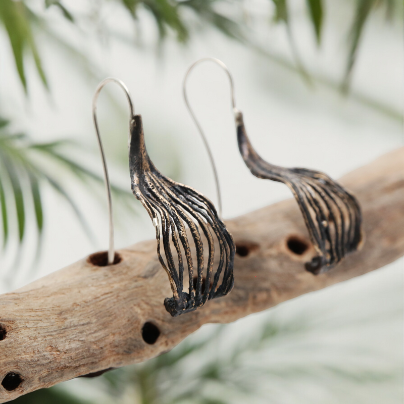 Warm Pinion Single Petal French Hook Earrings