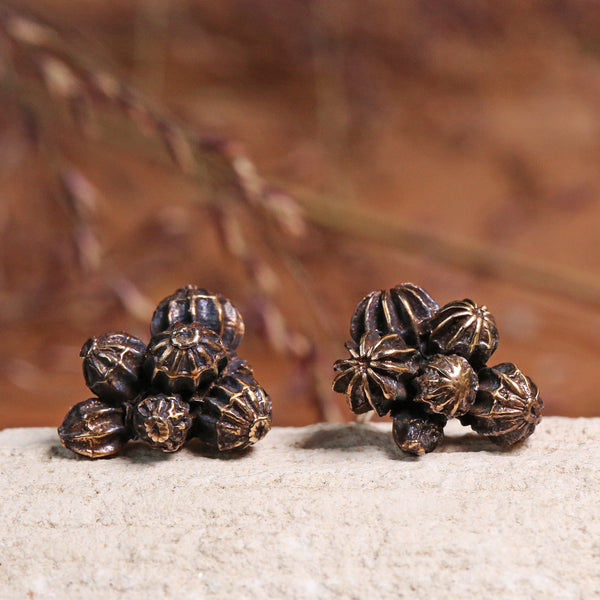 Warm Umbrella Pod Cluster Earrings