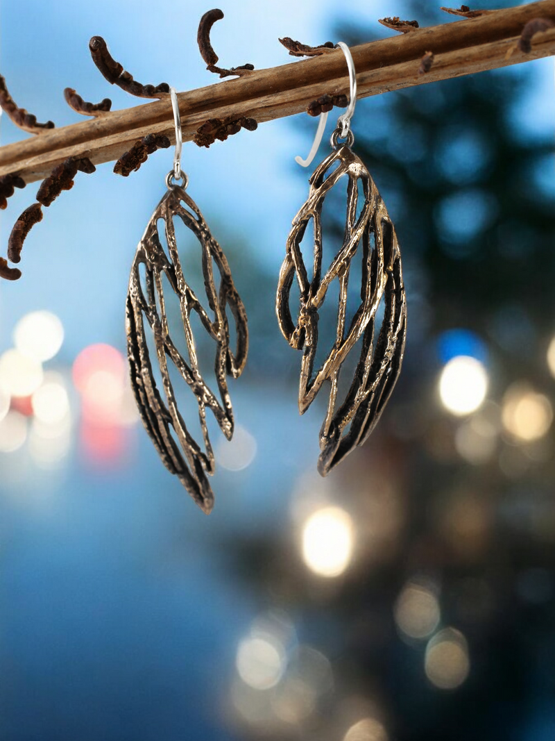 Warm Palm Small Wing French Hook Earrings