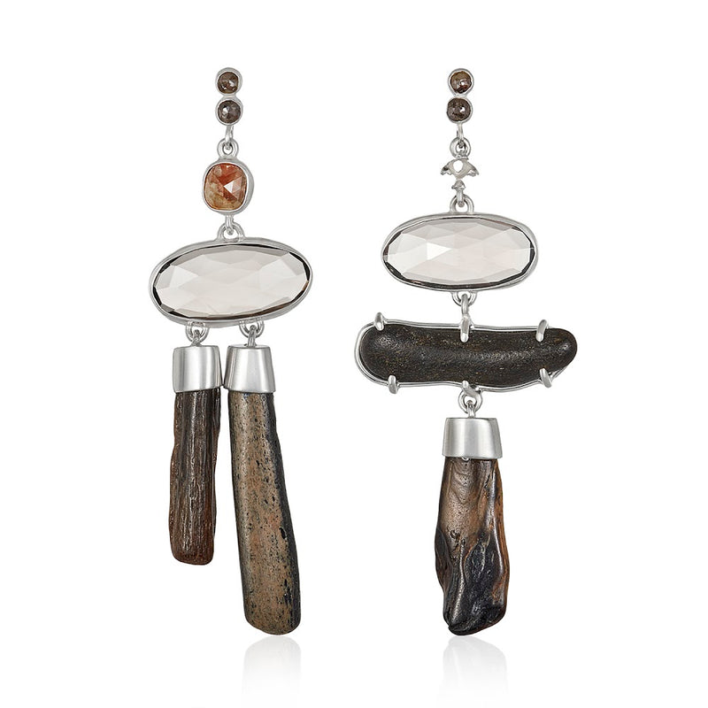 Asymmetrical Whalebone Earrings