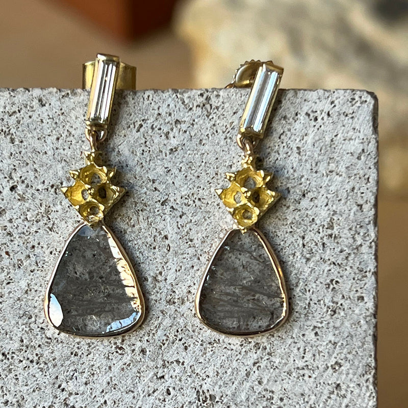 Long Baguette Diamond and Pinecone Drops