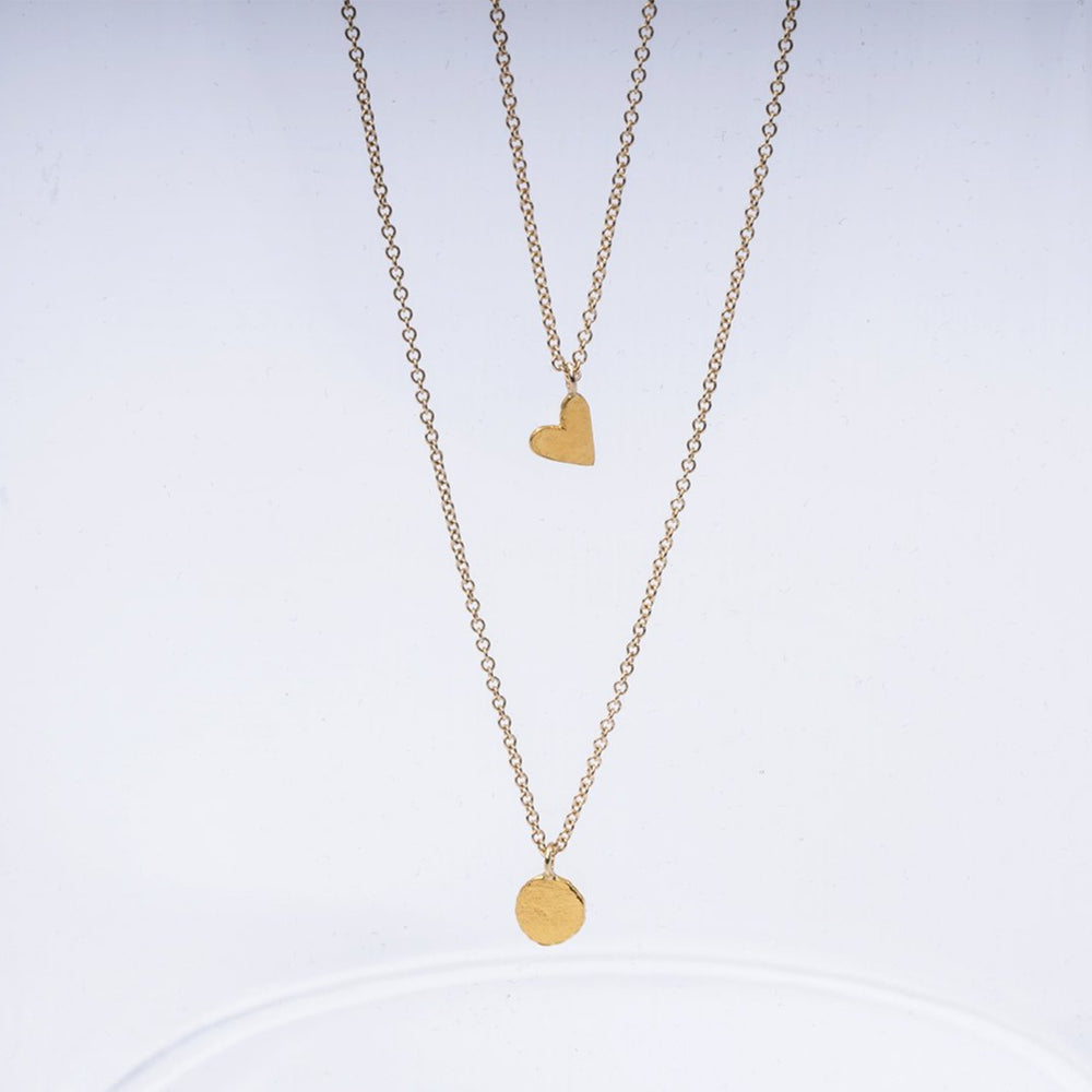 The 24K Heart Pendant 24K Disc Pendant