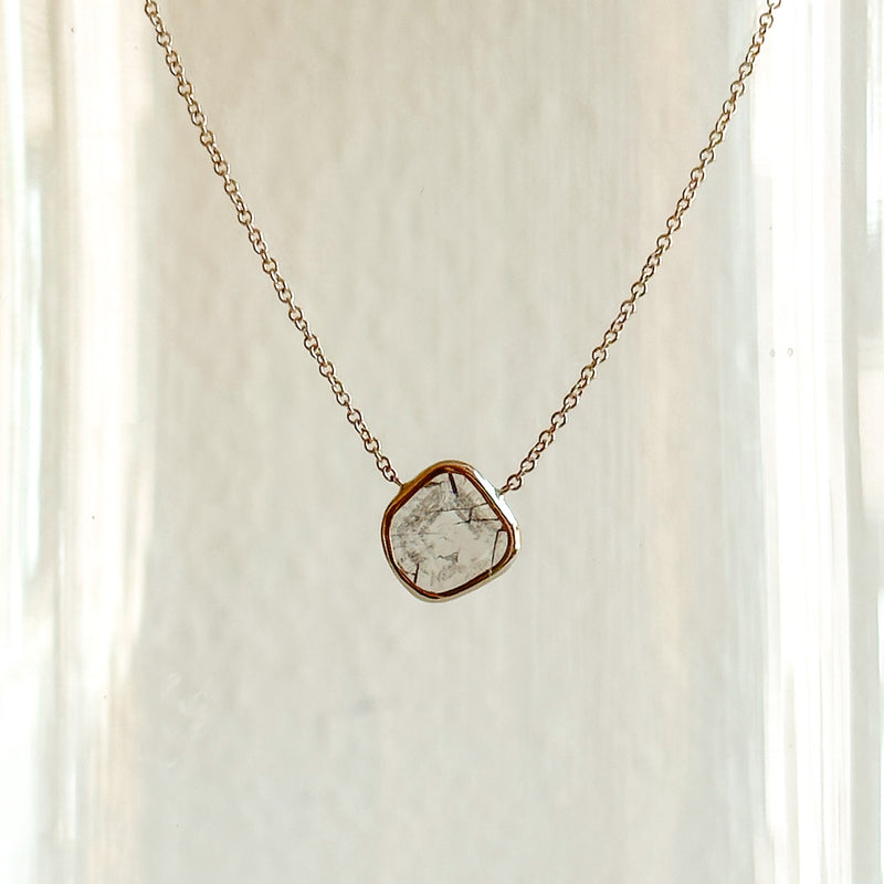 Partial Eclipse Diamond Slice Necklace