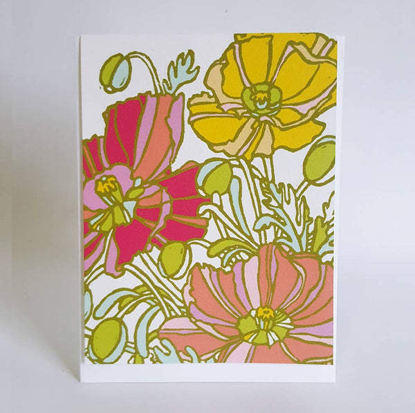 Icelandic Poppies Floral Blank Note Card / Fine Art Card